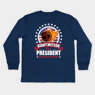 Giant Meteor For President 2020 Kids Long Sleeve T-Shirt